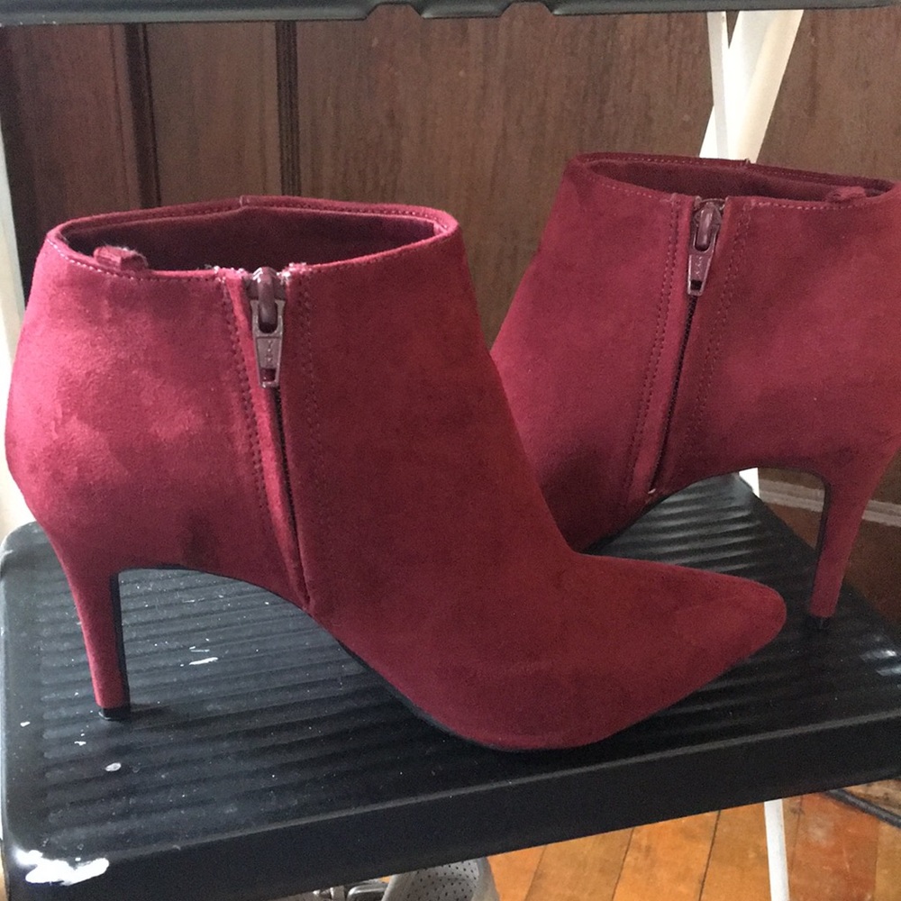 Burgundy ankle boots - Picture 5 of 6